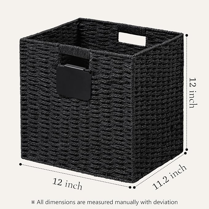 UBBCARE 2 Pack Wicker Basket, 12×12 Storage Cubes - Image 2