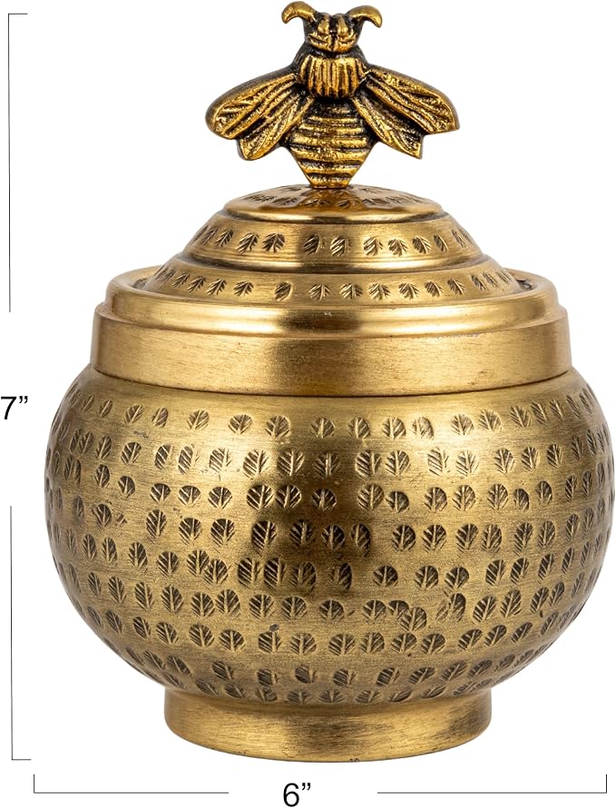 Creative Co-Op Round Hammered Metal Container - Image 2