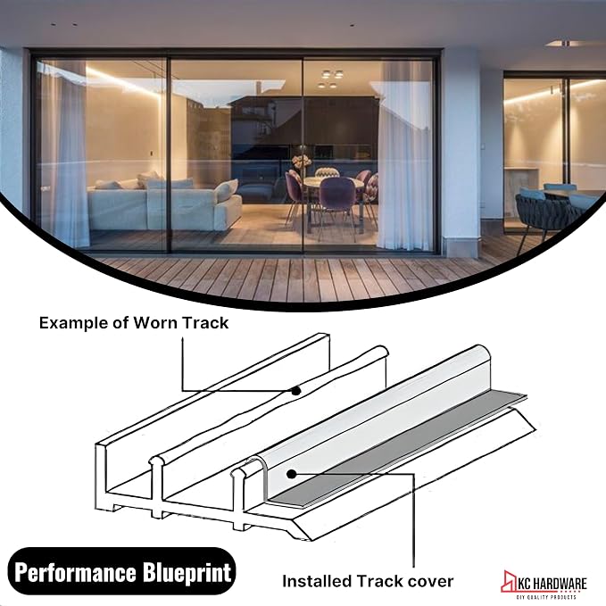 KC Hardware Stainless Steel Sliding Glass Door Screw Down Track, Inverted V - Image 7