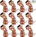 Copper Press Fittings 1/2inch, 12PK Copper Coupling 45 Degree Elbow Coupling | by JIANBENKJ