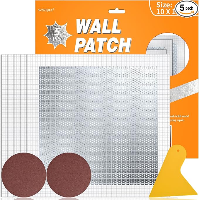 Wall Patch Drywall Repair Kit, 10 x 10 Inch, Self-Adhesive Mesh Patch, by WZNBJLX