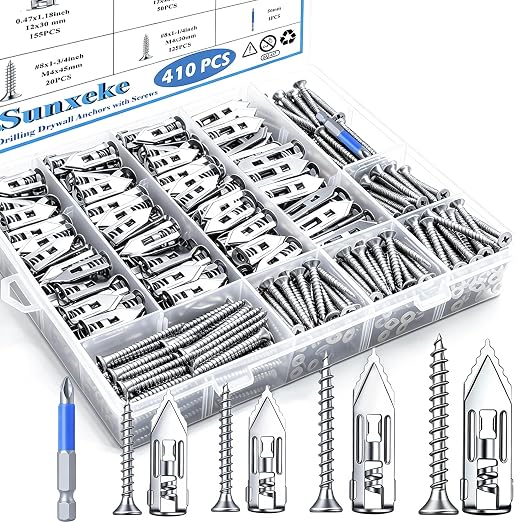 410PCS Self Drilling Drywall Anchors by Brandquality-Trustworthy