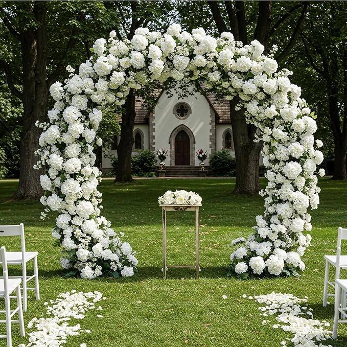 Auihiay 404Pcs White Hydrangea Artificial Flowers Bulk, Silk Fake Hydrangea | - Image 6