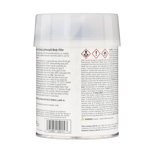 105015 Pro-Grade Body Filler Kit, Fiberglass & More, Easy Mix Hardener Included - Image 3