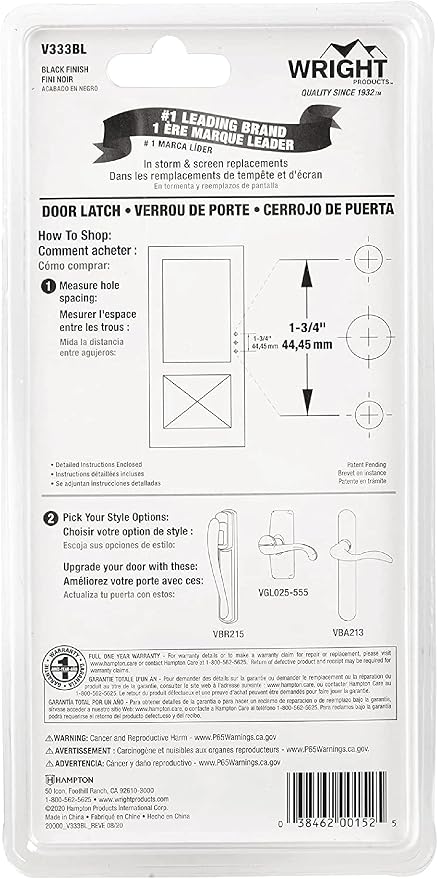 Wright Products V333BL Tie Down Push Button Door Latch - Image 3