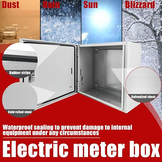 Electrical Box 16 x 16 x 8 Inch Indoor Outdoor Electrical Enclosure Box Steel - Image 4