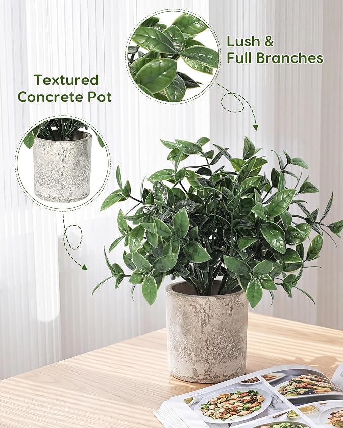 Velener 2 Pcs Small Fake Plants Eucalyptus, Artificial Plants Indoor - Image 3