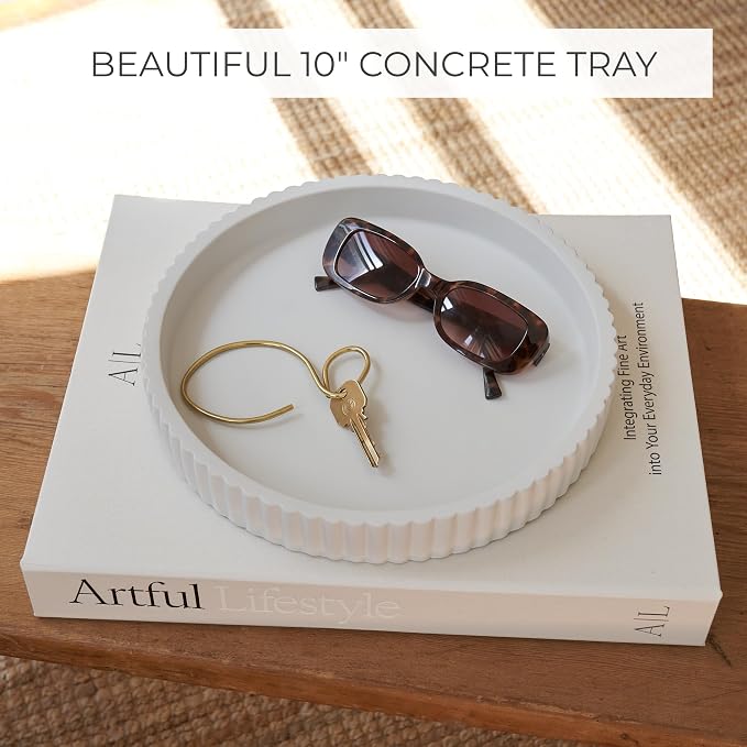 Decorative Concrete Tray & Book Decor Set - Image 5