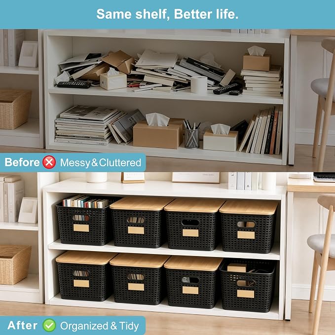 2 Pack Tall Plastic Storage Bins - Image 7