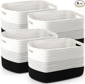 4 Pack Storage Baskets for Organizing, and Clothes, Cotton Rope Basket for by Unknown
