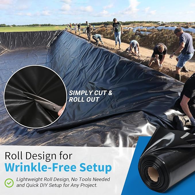 Black Plastic Sheeting 6 Mil 6' x 100', Heavy Duty Polyethylene Plastic Rolls - Image 4