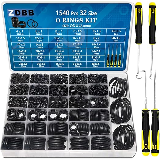 ZDBB 32 Size 1540 Pcs O Rings Assortment Kit Metric Nitrile Rubber Oring Set by ZDBB