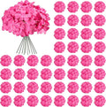 Auihiay 64Pcs Hydrangea Artificial Flowers, Rose Red Artificial Flowers | Silk by Auihiay