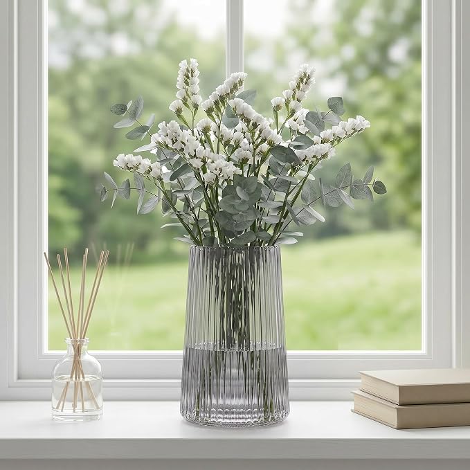 Black Glass Vase for Flower, Flower Vase for Bouquet, Modern Glass Vases - Image 3