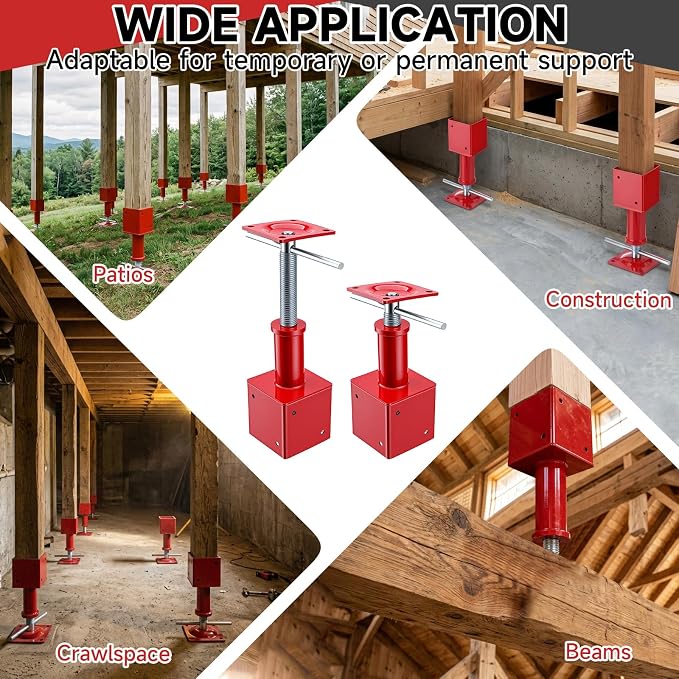 4" x 4" Adjustable Screw Jack Post Floor Support Jack 25000LB Capacity | Heavy - Image 7