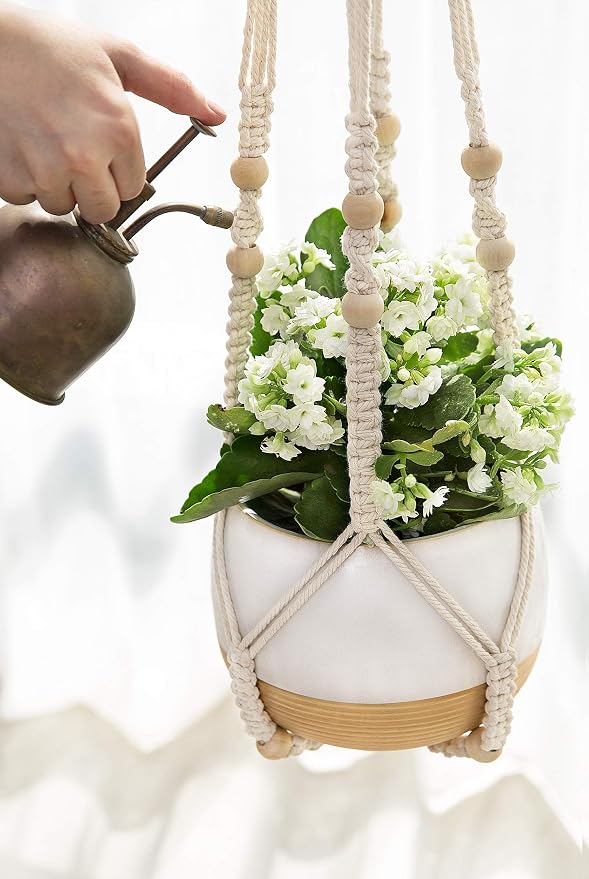 Mkono 3 Pack Macrame Plant Hangers Hanging Planters - Image 7