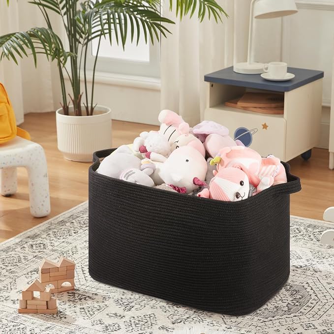 OIASKET 118L Extra Large Blanket Basket, 24.8" x 17.7" x 17.2" Woven Storage - Image 4