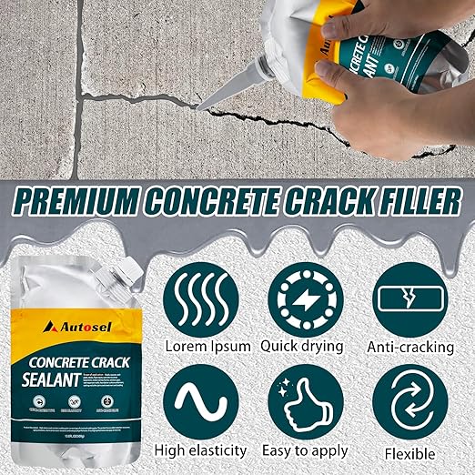 Concrete Crack Filler, Exterior Cement Crack Filler, Self-Leveling Cement Crack - Image 2
