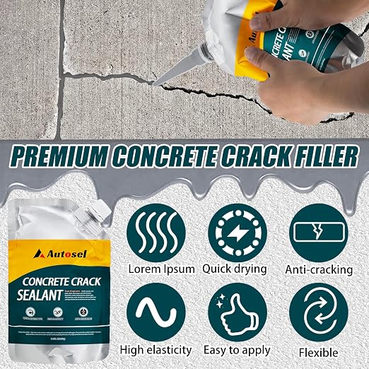 Self-Leveling Cement Crack Filler, Fast Drying Concrete Crack Filler, - Image 2