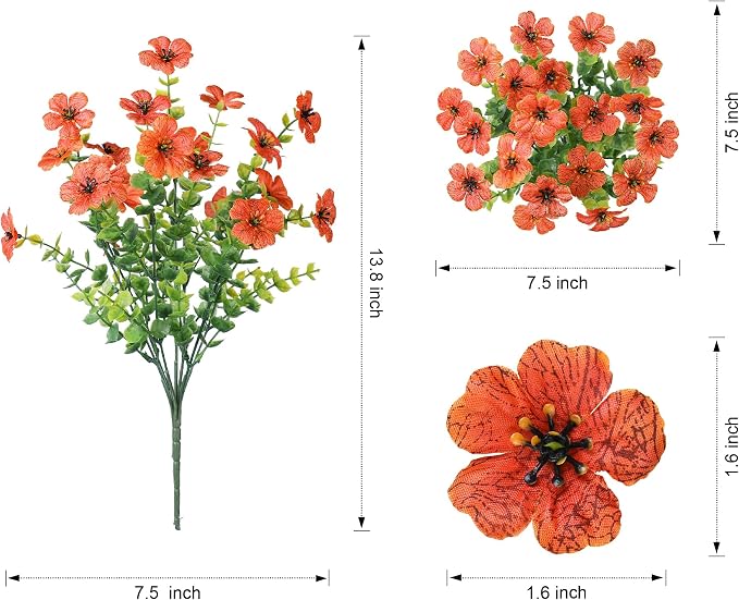 florisso Artificial Fake Fall Mums Flowers Plants - Image 2