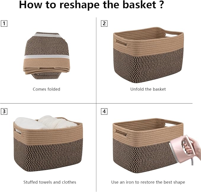 OIAHOMY 4 Pack Storage Basket, Closet Organizer - Image 9