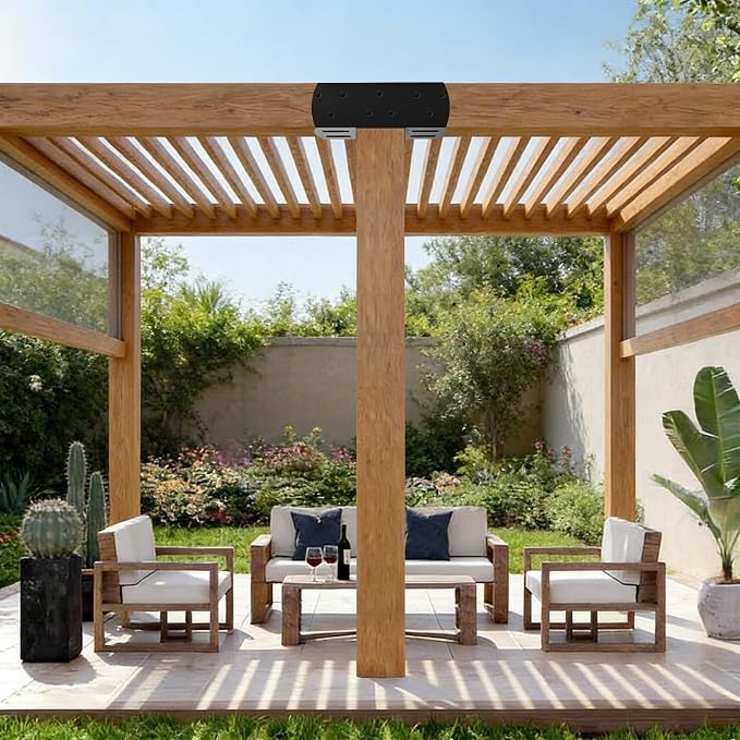 2 Pcs 4"x 4" 3-Way Pergola Bracket Post | T-Shaped Bracket Woodworks Pergola - Image 5