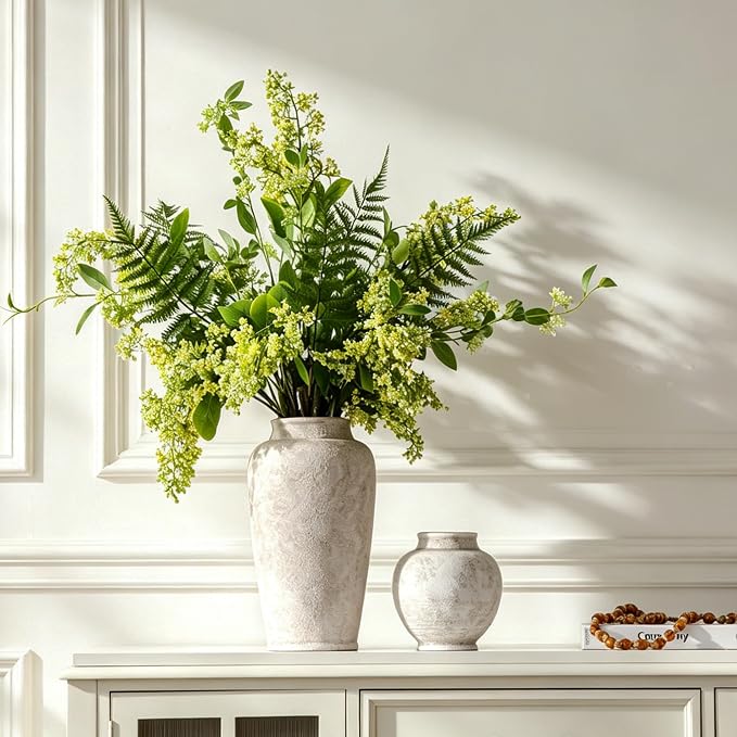 Ceramic Flower Vase, Large Rustic Vase Farmhouse Decorative Tall Vase Floral - Image 8