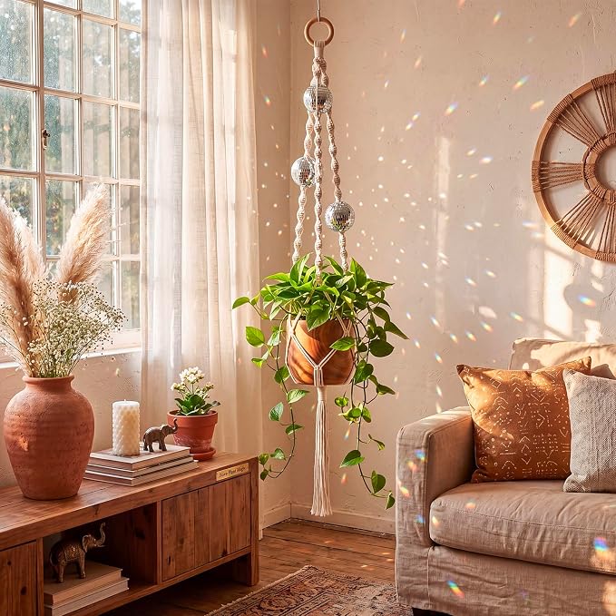 Shappy 1 Pack Boho Macrame Plant Hanger - Image 6