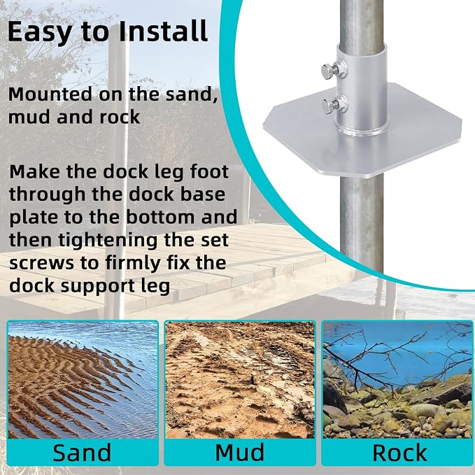 2 Pack Stationary Dock Bottom Pad, Stationary Dock Base Plate, Floating Dock - Image 6