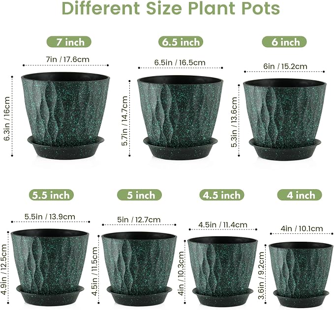 Meowell 7/6.5/6/5.5/5/4.5/4 inch Plant Pots - Image 2