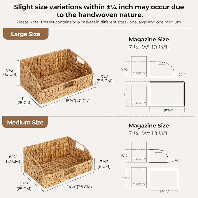 StorageWorks Pantry Baskets for Organizing, Hyacinth Storage Baskets, Wicker - Image 2