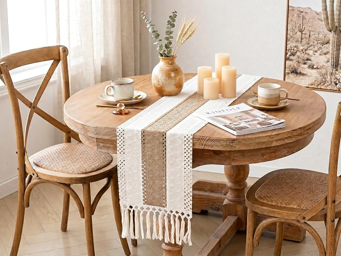 Boho Table Runner for Fall Home Decor 12x60 Rustic - Image 8