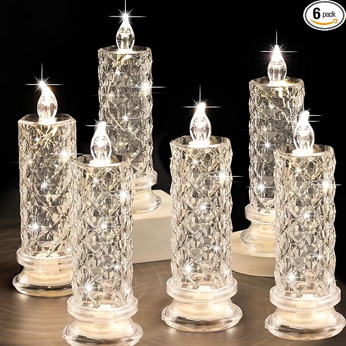 SupBri 6PCS Rose Halo LED Flameless Candles, Valentines Anniversary Wedding by SupBri