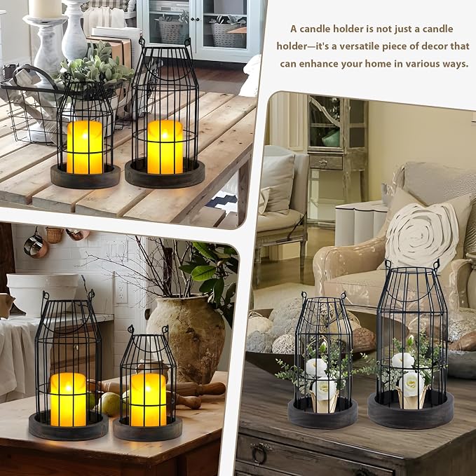 Farmhouse Lantern Decor Rustic Home Decor Lantern - Image 6