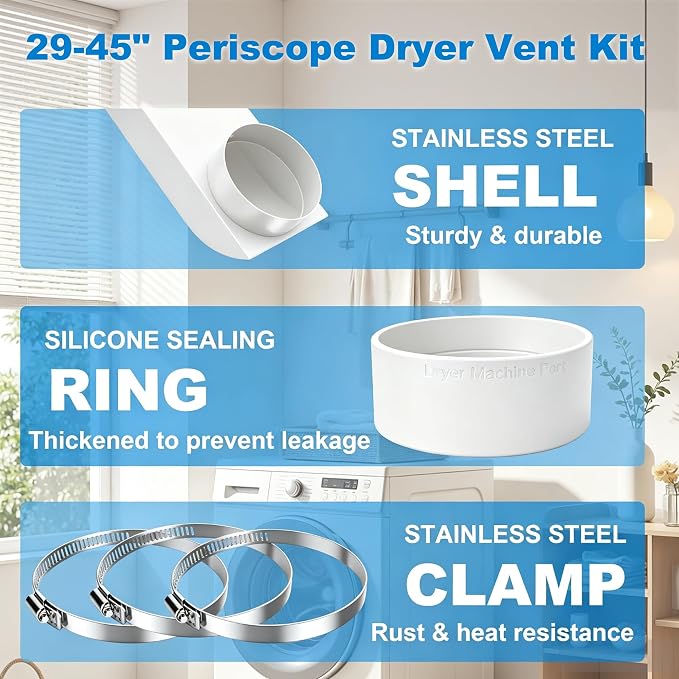 29–45" Adjustable Periscope Dryer Vent, - Image 7