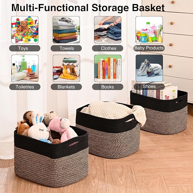 ICERZCZ Storage Baskets for Organizing Shelves, Toy Basket for Kid's Room - Image 4