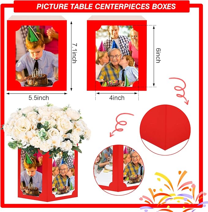 12 Pcs Picture Centerpieces for Table, Photo Display Frame, Foldable Cardstock - Image 2