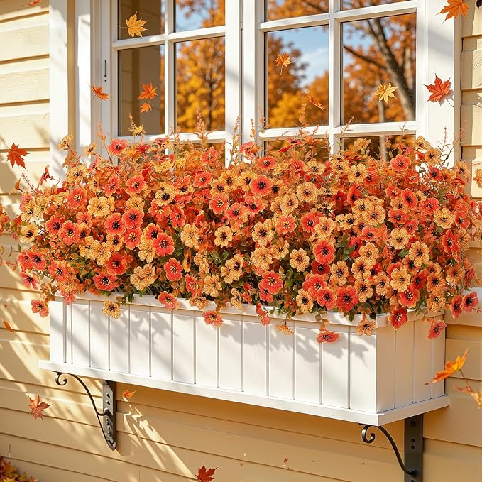 SHareconn 48Pcs Artificial Fall Flowers UV Resistant Fake Mums - Image 5