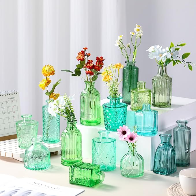 Yaomiao 30 Pcs Glass Bud Vases Centerpieces, Mini Colored Flower Vase - Image 6