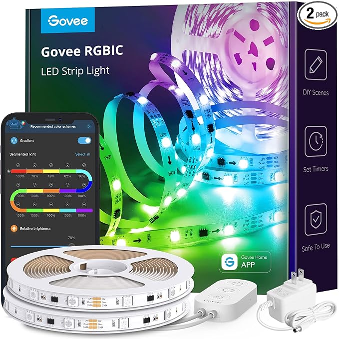 Govee 32.8ft RGBIC LED Strip Lights, Smart App Control Light by Unknown