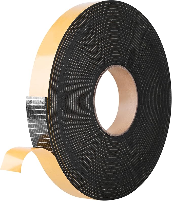 Self Adhesive Foam Tape Weatherstrip 1in x 1/8in x 40Ft High Density Foam by Kikerike