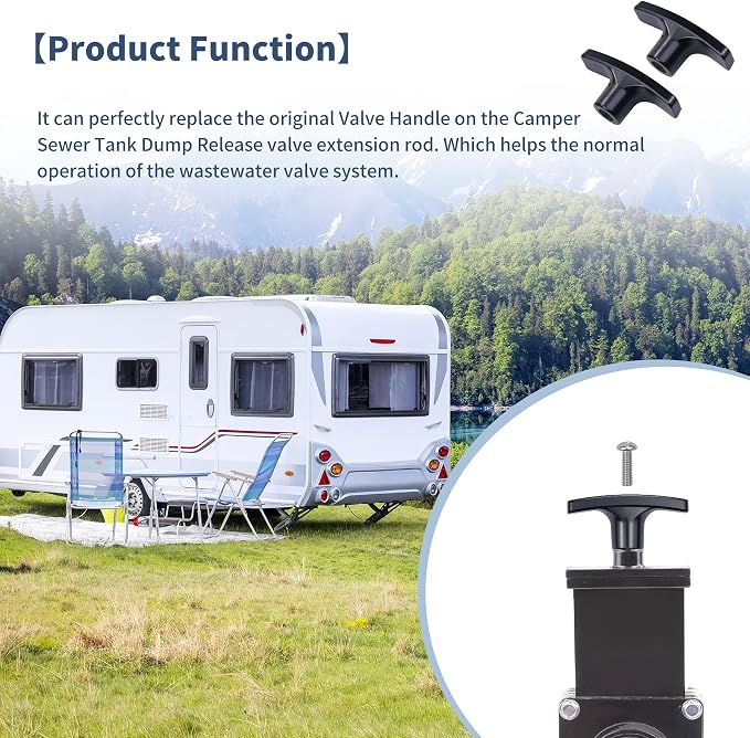 2 PCS Metal RV Waste Valve Handle Kits, - Image 3