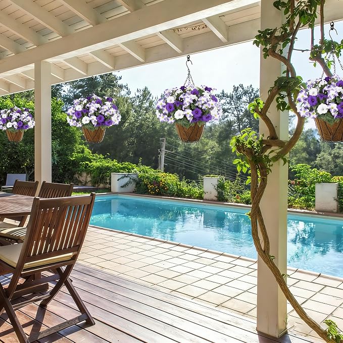 Artificial Flowers for Outdoors, Faux Petunias Spring Summer Decoration - Image 5