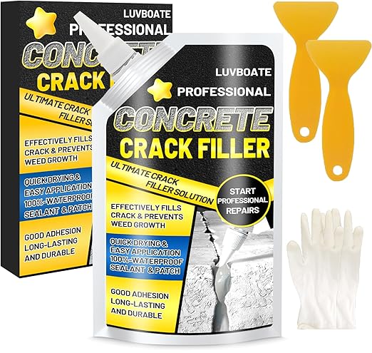 Concrete Crack Filler, 1.5LB Waterproof Self Leveling Cement Crack Filler | by LUVBOATE