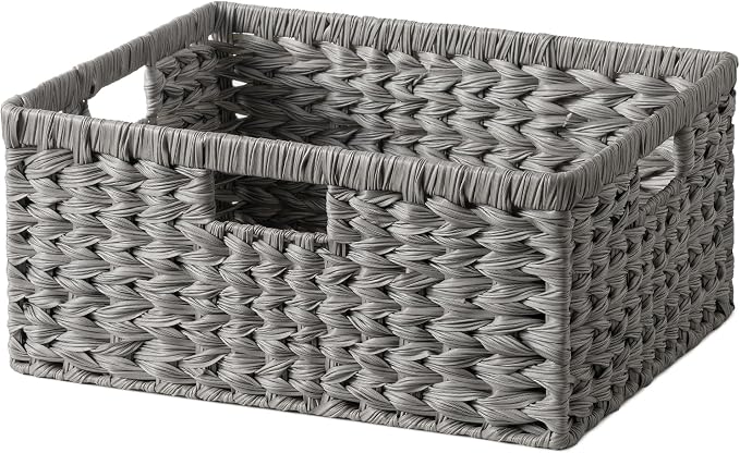 GRANNY SAYS Wicker Baskets for Organizing, Waterproof Pantry Basket, Large by GRANNYSAYS