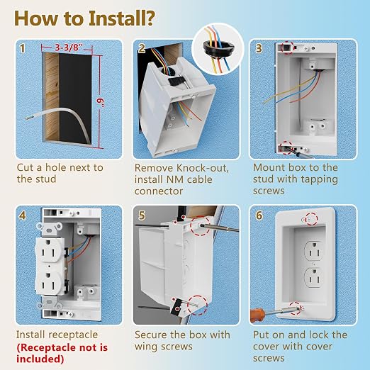 DVFR1W-1 Recessed Outlet Box, Outlet Mounting Box - Image 6