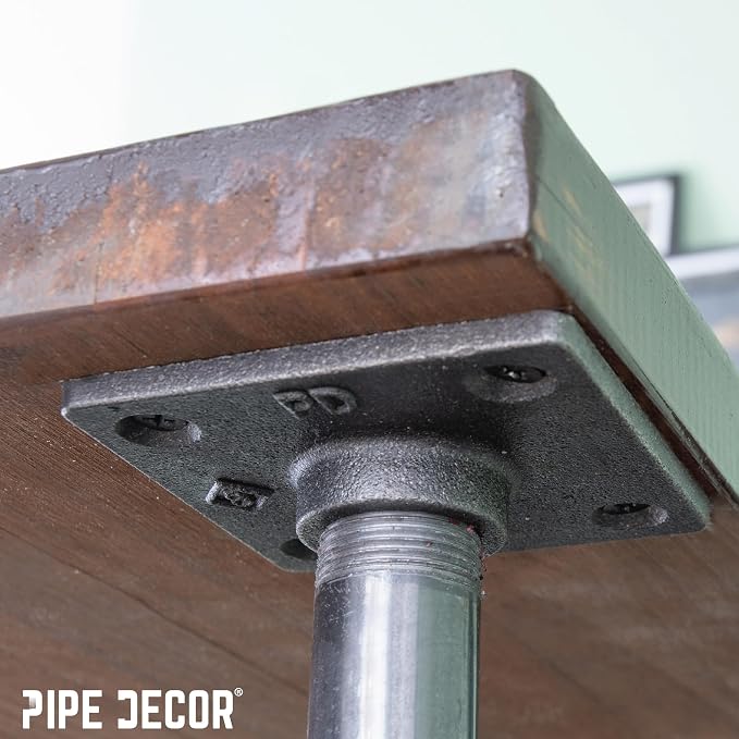 PIPE DECOR Square Floor Flange Fitting, 3/4 Inch, Shelving and Standard 3/4 - Image 5