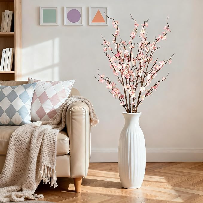 Ammyoo 4Pcs Cherry Blossom Branches Artificial Flowers - Image 3