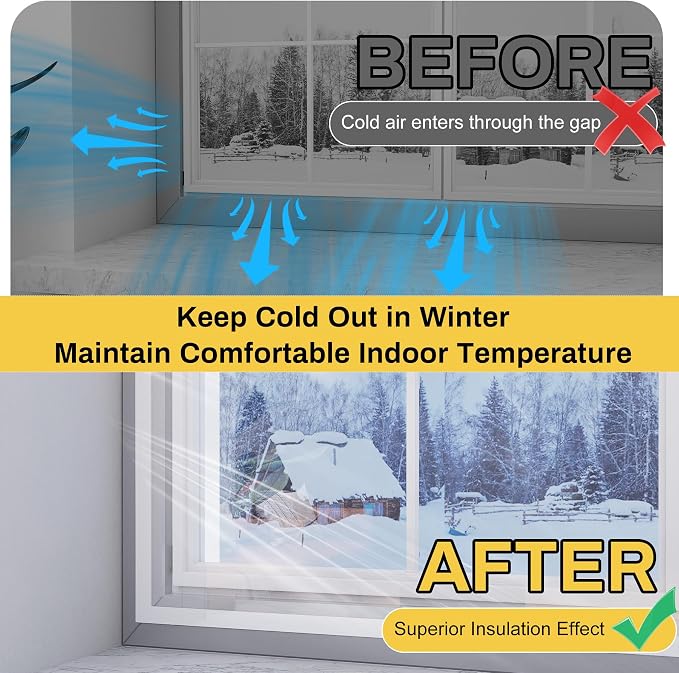 Window Insulation Kit, Reusable Transparent Plastic Film - Image 5