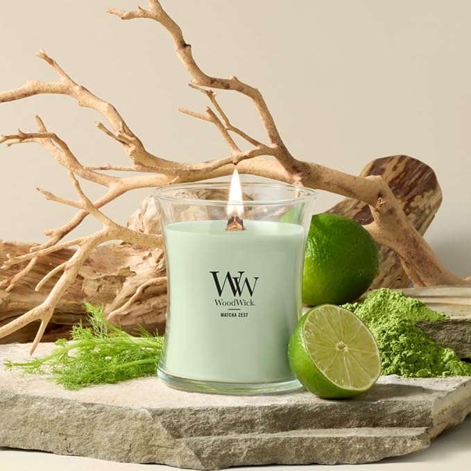 Woodwick Matcha Zest Medium Hourglass Candle - Image 2